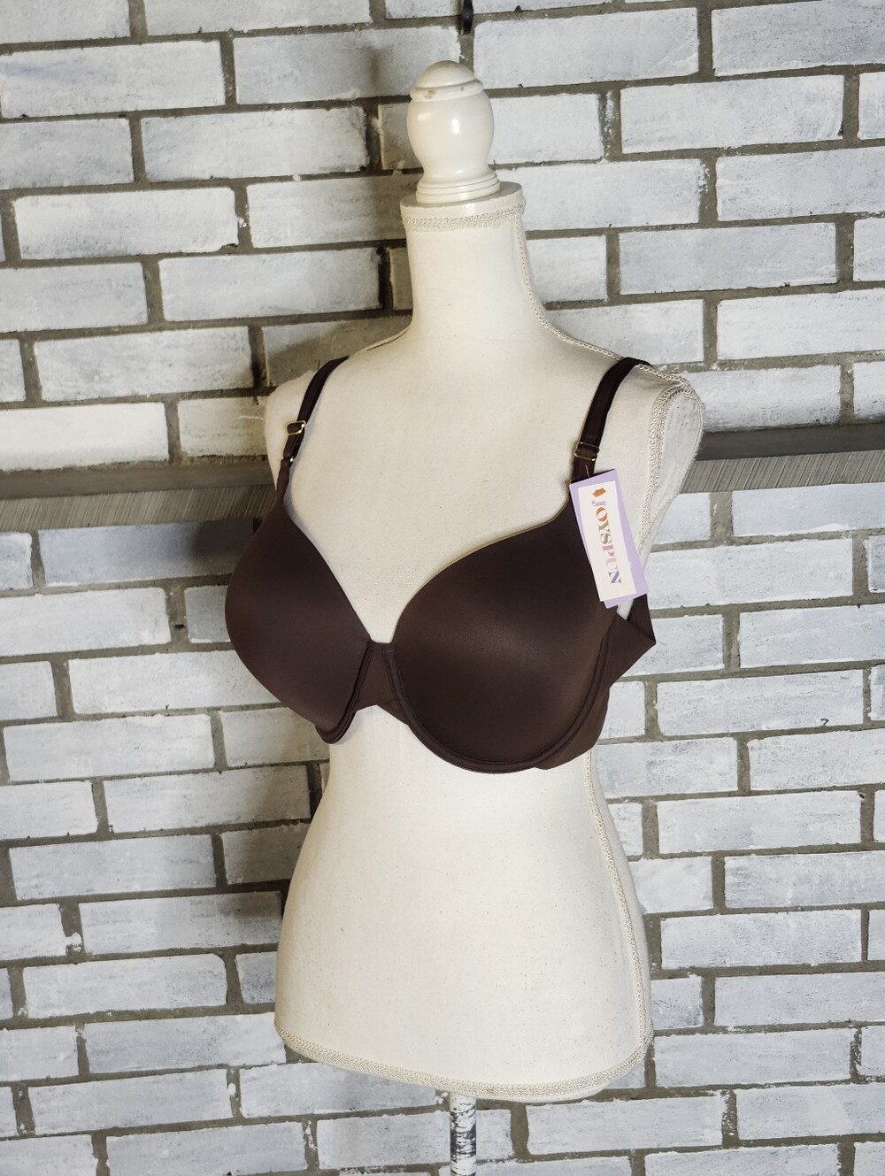 • NWT Joyspun Smoothing Underwire T-Shirt Bra Size 38DD Pure Espresso Brown